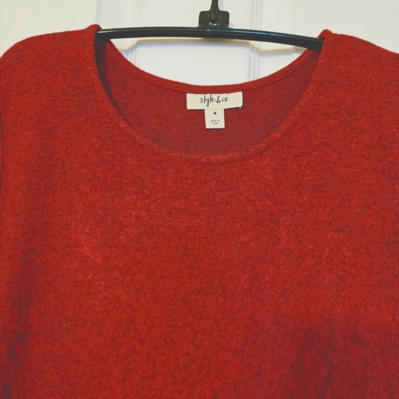 Style & Co Tie Bell Sleeve Top Red Size M - Picture 6 of 7